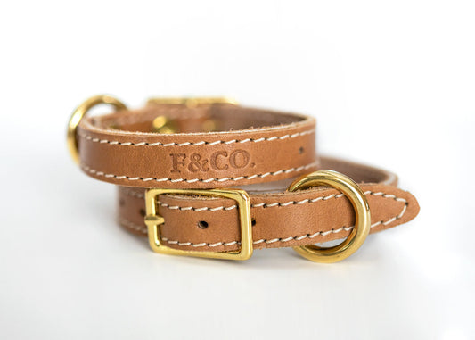 Colliers cuir tan Fourrure Et Compagnie